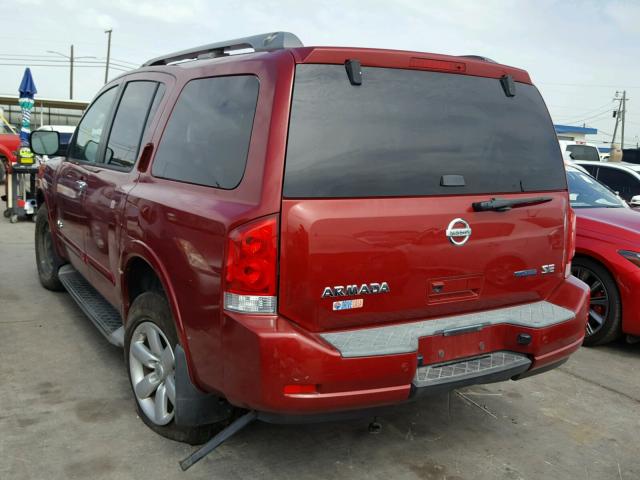 5N1BA08C28N624123 - 2008 NISSAN ARMADA SE RED photo 3