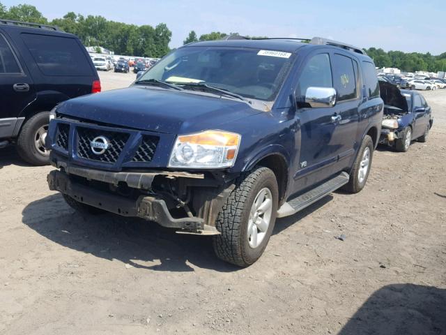 5N1AA08D28N612476 - 2008 NISSAN ARMADA SE BLUE photo 2