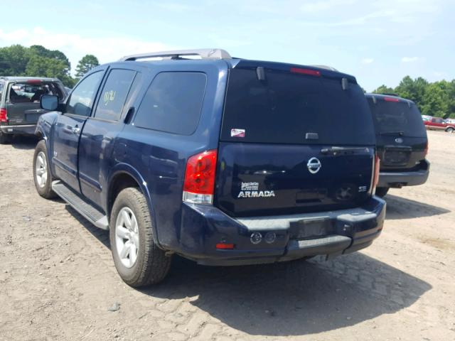 5N1AA08D28N612476 - 2008 NISSAN ARMADA SE BLUE photo 3