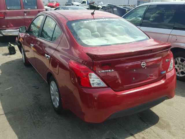 3N1CN7AP8FL813863 - 2015 NISSAN VERSA S RED photo 3