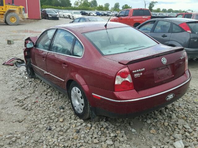 WVWPD63B01P297623 - 2001 VOLKSWAGEN PASSAT GLS RED photo 3