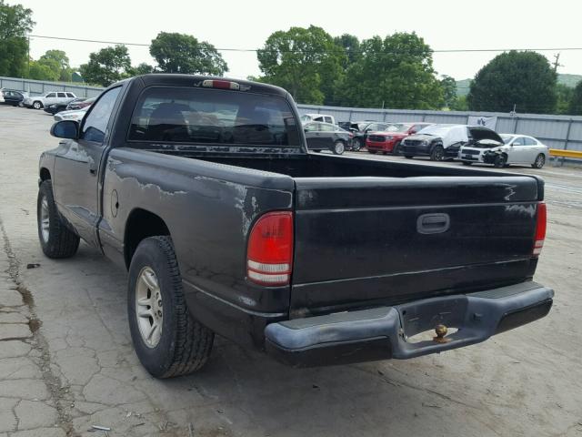 1B7FL26N81S259860 - 2001 DODGE DAKOTA BLACK photo 3