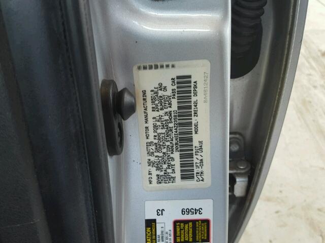 1NXBU4EE4AZ235810 - 2010 TOYOTA COROLLA BA SILVER photo 10