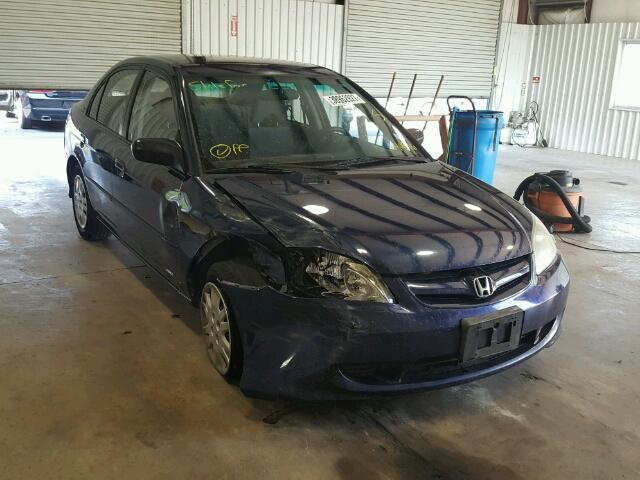 2HGES16554H640846 - 2004 HONDA CIVIC LX BLUE photo 1