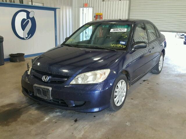 2HGES16554H640846 - 2004 HONDA CIVIC LX BLUE photo 2