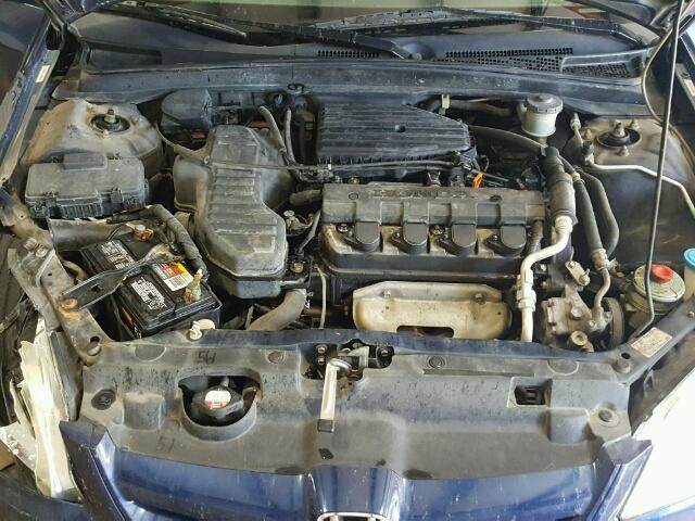 2HGES16554H640846 - 2004 HONDA CIVIC LX BLUE photo 7