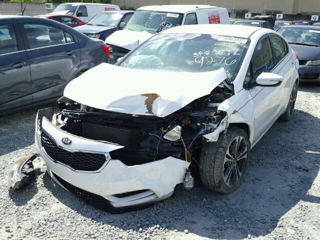 KNAFX4A85E5099276 - 2014 KIA FORTE EX WHITE photo 2