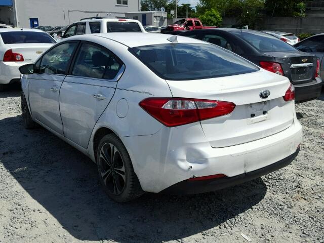 KNAFX4A85E5099276 - 2014 KIA FORTE EX WHITE photo 3