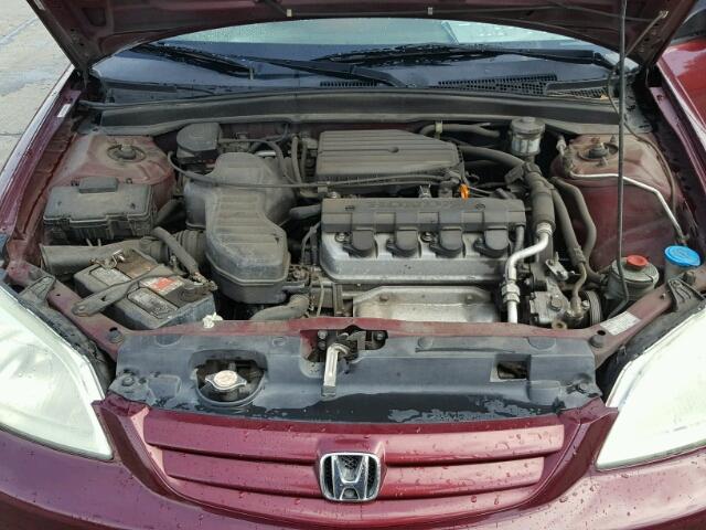 2HGES165X3H582845 - 2003 HONDA CIVIC LX RED photo 7