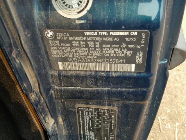 WBABJ6329RJD32841 - 1994 BMW 325 IC AUT GREEN photo 10