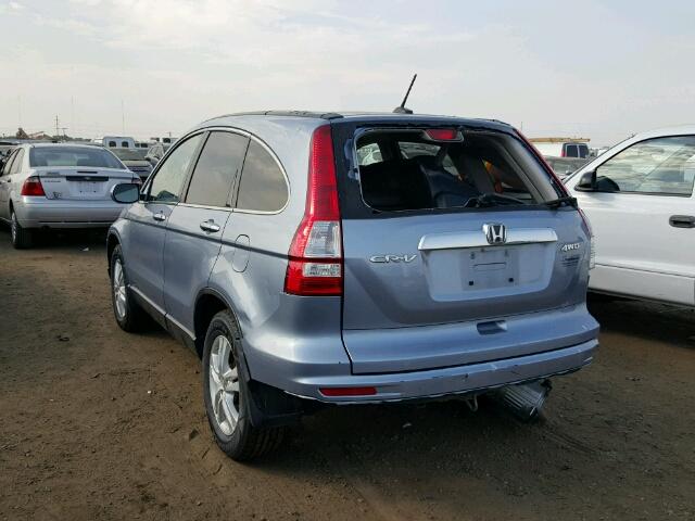 5J6RE4H71AL002772 - 2010 HONDA CR-V EX-L BLUE photo 3