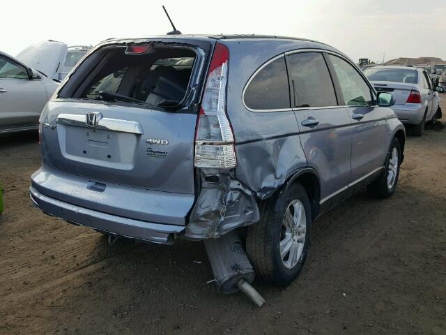 5J6RE4H71AL002772 - 2010 HONDA CR-V EX-L BLUE photo 4