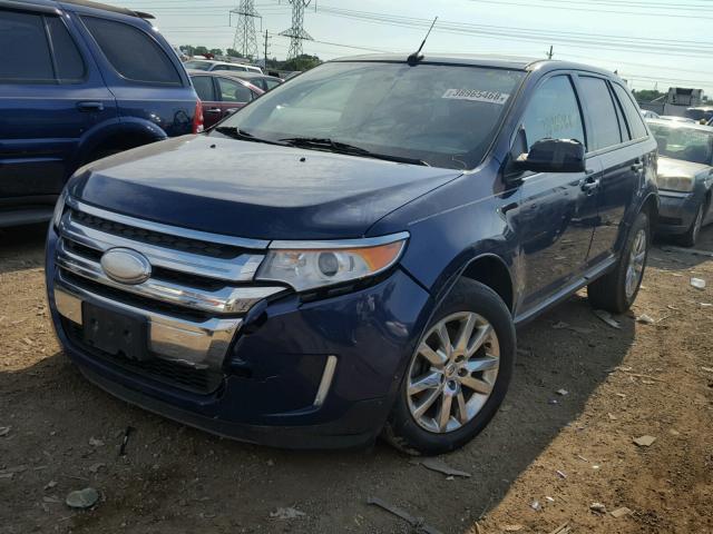 2FMDK3JC2CBA88425 - 2012 FORD EDGE SEL BLUE photo 2