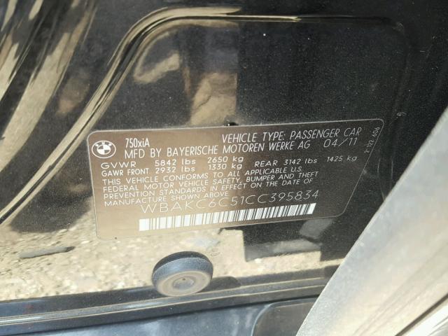 WBAKC6C51CC395834 - 2012 BMW ALPINA B7 BLACK photo 10