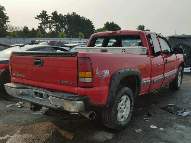 1GCEK19TXYE115464 - 2000 CHEVROLET SILVERADO RED photo 4