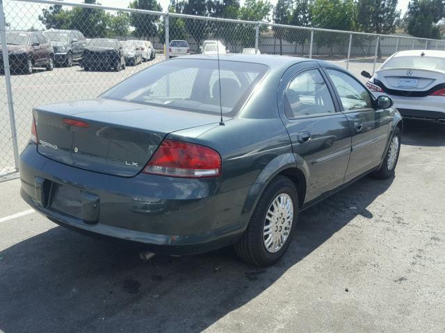 1C3AL46X41N528074 - 2001 CHRYSLER SEBRING LX GREEN photo 4