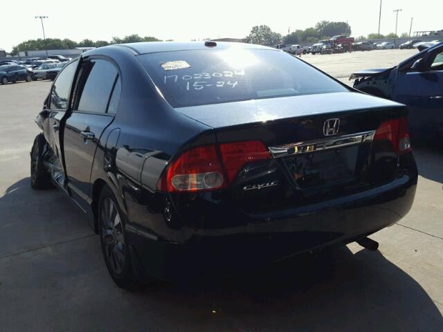 19XFA16959E023393 - 2009 HONDA CIVIC BLACK photo 3