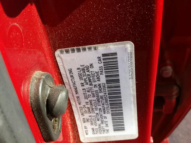 5Y2SL63885Z433962 - 2005 PONTIAC VIBE RED photo 10