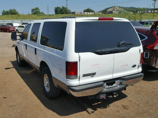 1FMNU40L23EB12958 - 2003 FORD EXCURSION WHITE photo 3