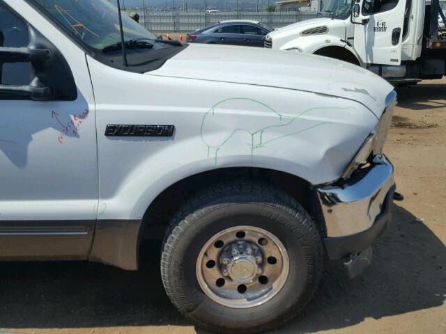 1FMNU40L23EB12958 - 2003 FORD EXCURSION WHITE photo 9