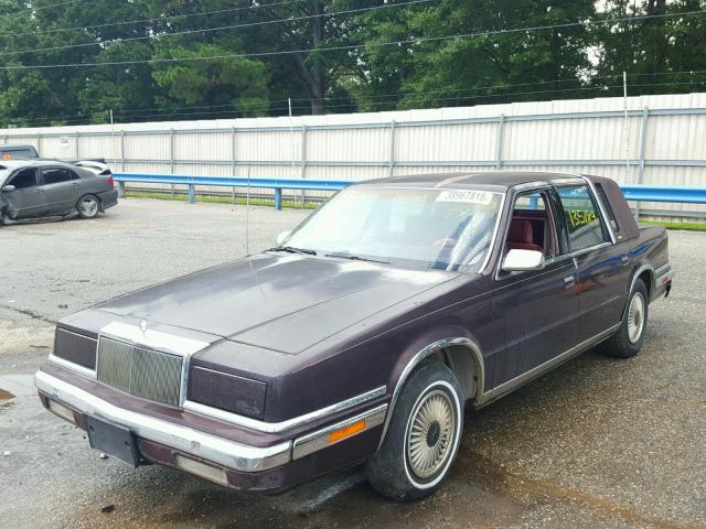 1C3XY66R1MD276156 - 1991 CHRYSLER NEW YORKER BURGUNDY photo 2