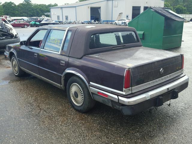 1C3XY66R1MD276156 - 1991 CHRYSLER NEW YORKER BURGUNDY photo 3