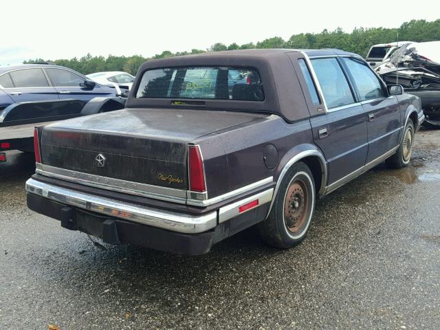 1C3XY66R1MD276156 - 1991 CHRYSLER NEW YORKER BURGUNDY photo 4