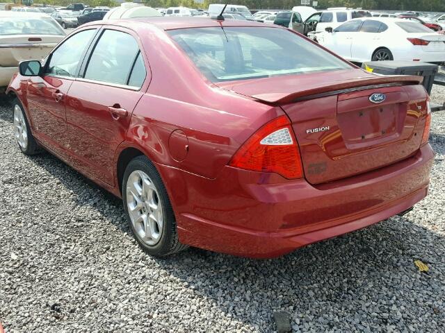 3FAHP0HA5AR184791 - 2010 FORD FUSION SE RED photo 3