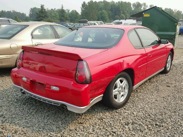 2G1WX15K629136415 - 2002 CHEVROLET MONTE CARL RED photo 4