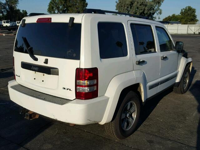 1J8GN28K48W176634 - 2008 JEEP LIBERTY SP WHITE photo 4