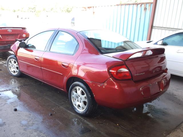 1B3ES56CX4D575544 - 2004 DODGE NEON SXT RED photo 3