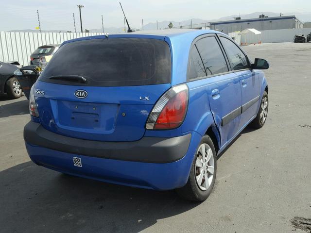 KNADE243X96539669 - 2009 KIA RIO 5 SX BLUE photo 4