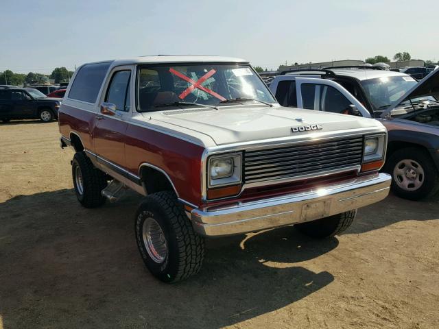 3B4GW12W6HM703709 - 1987 DODGE RAMCHARGER RED photo 1