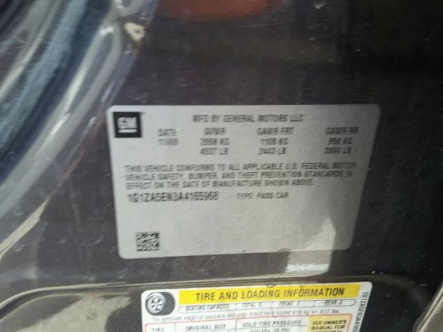 1G1ZA5EN3A4165968 - 2010 CHEVROLET MALIBU LS BLACK photo 10