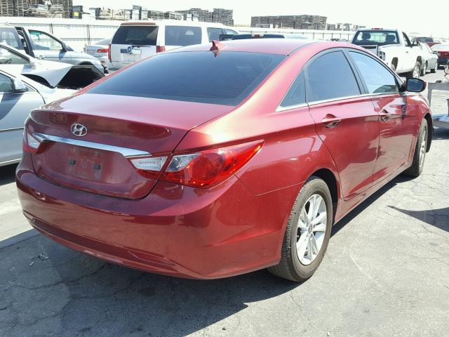 5NPEB4AC2DH747480 - 2013 HYUNDAI SONATA GLS BURGUNDY photo 4