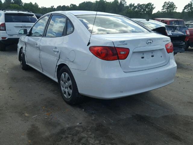 KMHDU46D27U255285 - 2007 HYUNDAI ELANTRA GL WHITE photo 3