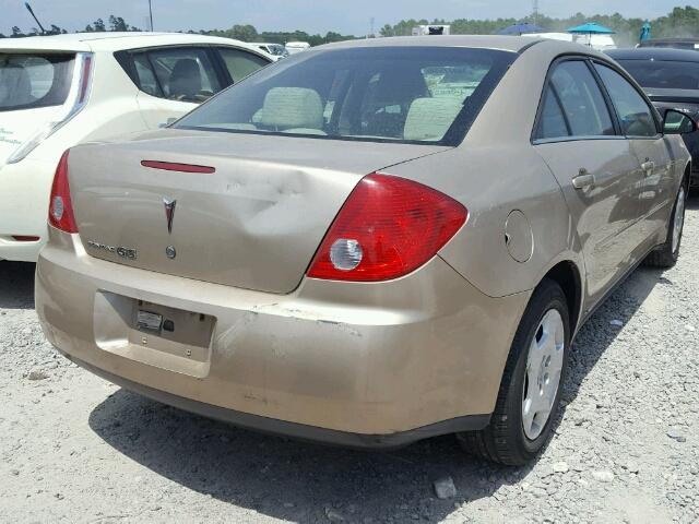 1G2ZF58B374159269 - 2007 PONTIAC G6 VALUE L GOLD photo 4