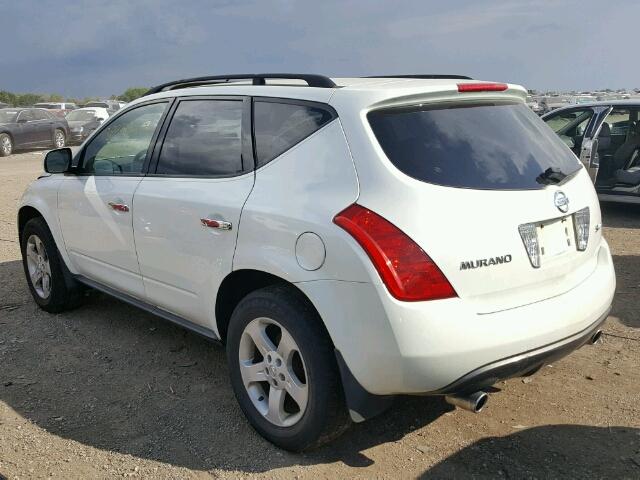 JN8AZ08W44W319704 - 2004 NISSAN MURANO SL WHITE photo 3