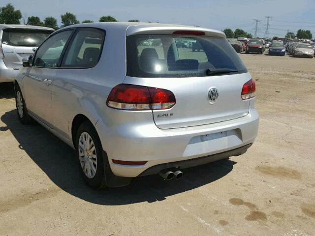 WVWBA7AJ3AW370606 - 2010 VOLKSWAGEN GOLF SILVER photo 3
