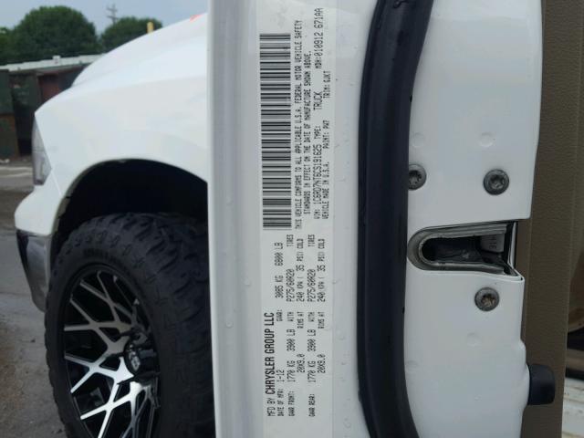 1C6RD7NT6CS191625 - 2012 DODGE RAM 1500 L WHITE photo 10