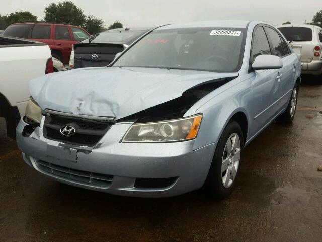 5NPET46C78H345515 - 2008 HYUNDAI SONATA GLS BLUE photo 2