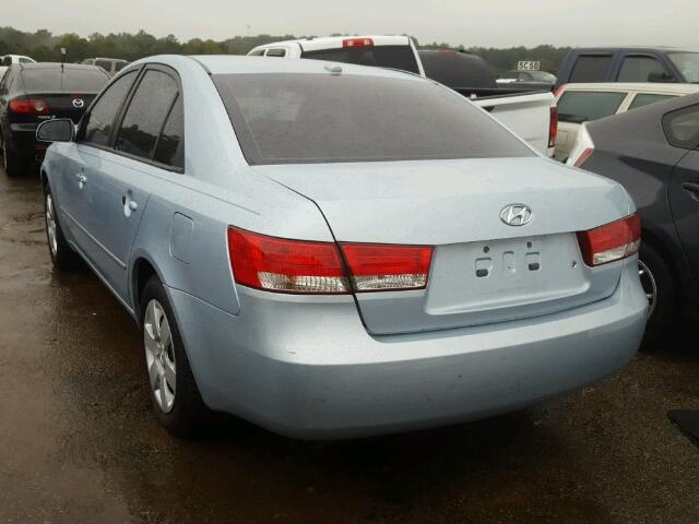 5NPET46C78H345515 - 2008 HYUNDAI SONATA GLS BLUE photo 3