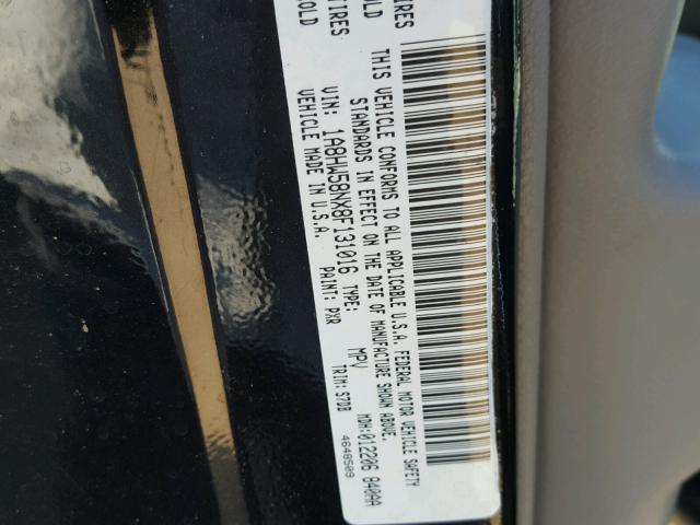 1A8HW58NX8F131016 - 2008 CHRYSLER ASPEN LIMI BLACK photo 10