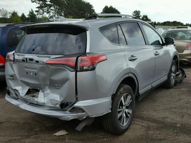 2T3RFREV3HW629290 - 2017 TOYOTA RAV4 XLE SILVER photo 4