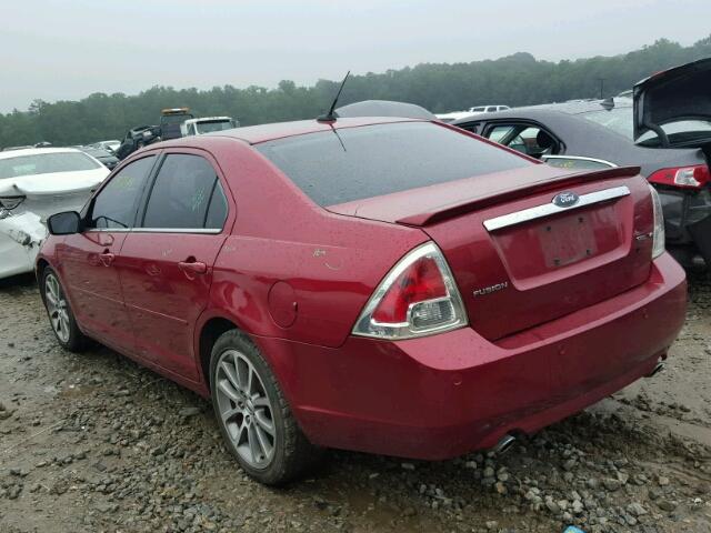 3FAHP08119R177963 - 2009 FORD FUSION BURGUNDY photo 3