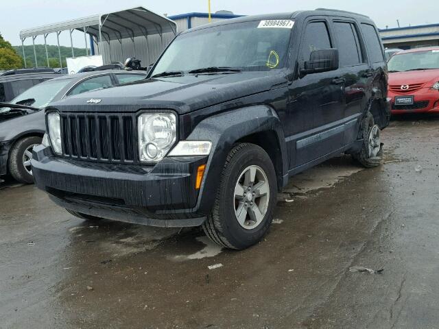 1J8GP28K88W188327 - 2008 JEEP LIBERTY SP BLACK photo 2