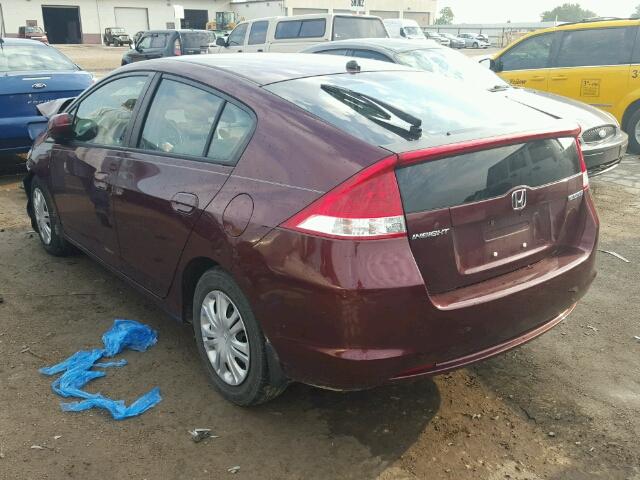 JHMZE2H38BS005505 - 2011 HONDA INSIGHT MAROON photo 3