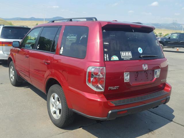 2HKYF185X6H508057 - 2006 HONDA PILOT EX RED photo 3