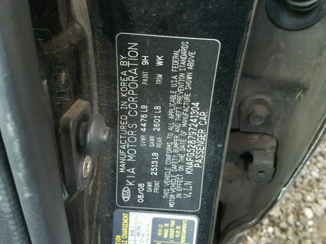 KNAFG528797241304 - 2009 KIA RONDO BASE BLACK photo 10