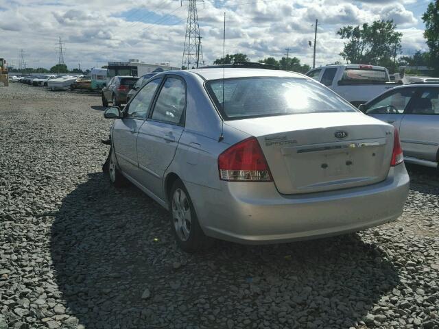 KNAFE222195640396 - 2009 KIA SPECTRA SILVER photo 3